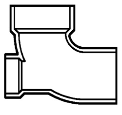 3 x 2 DWV 1/4 Bend Street W/Low Heel Inlet SP x H x SP