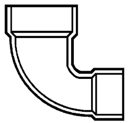 4 x 3 DWV Closet Bend Reducing H x H