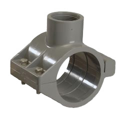 4 x 4 x 1 1/2 HDPE x Female ACME Heavy Turf Tap't™ Saddles with ACME Top-Out