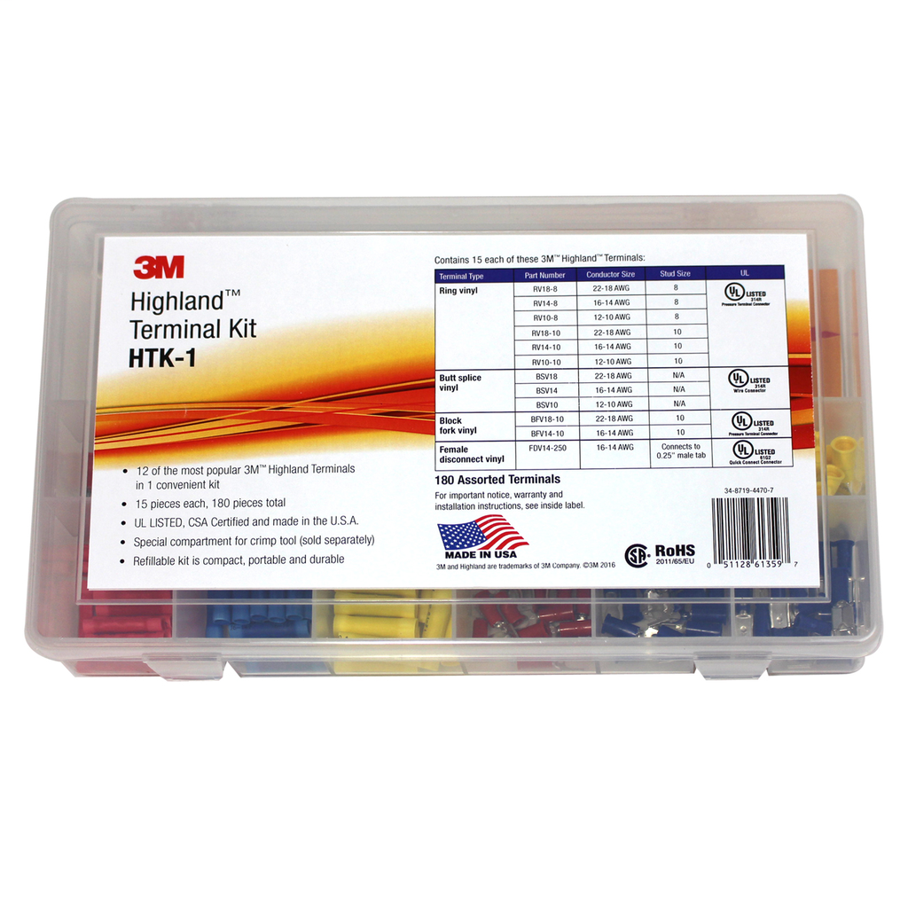 3M Industrial Safety HTK-1 Highland 180-Piece Terminal Kit 3M Industrial Safety HTK-1 Highland 180-Piece Terminal Kit