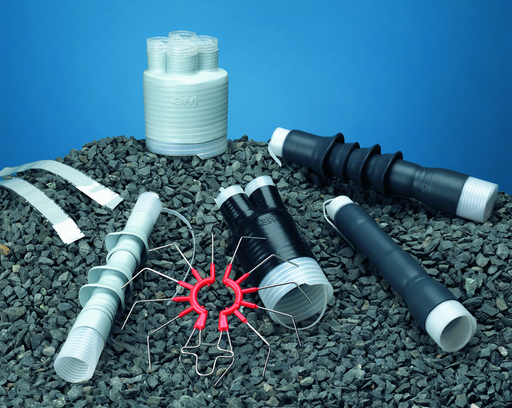 3M 7622-T-110 3M&trade; Cold Shrink QT-III Termination Kit 7622-T-110, Tape/Wire/UniShield&reg; Shielding, 5-15 kV, Insulation OD 0.64-1.08 in, 3/kit