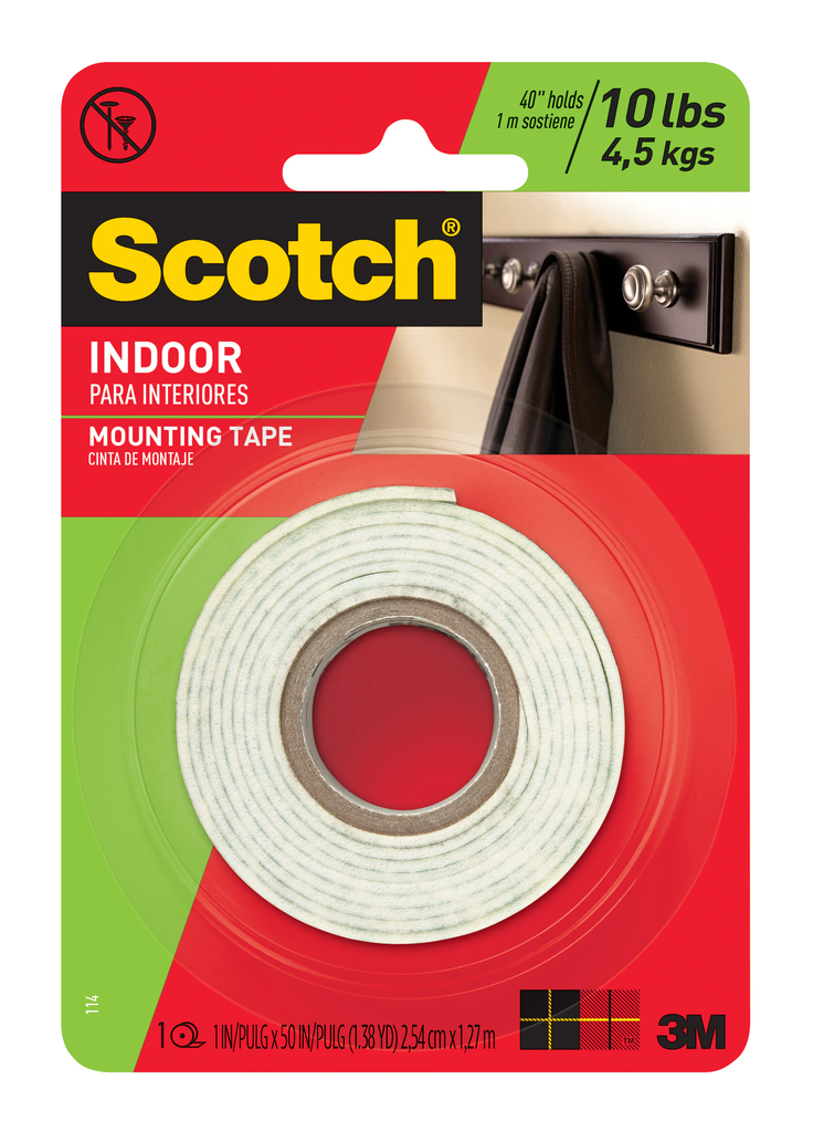 3M 114 1 Inch x 50 Inch Scotch Mounting Tape