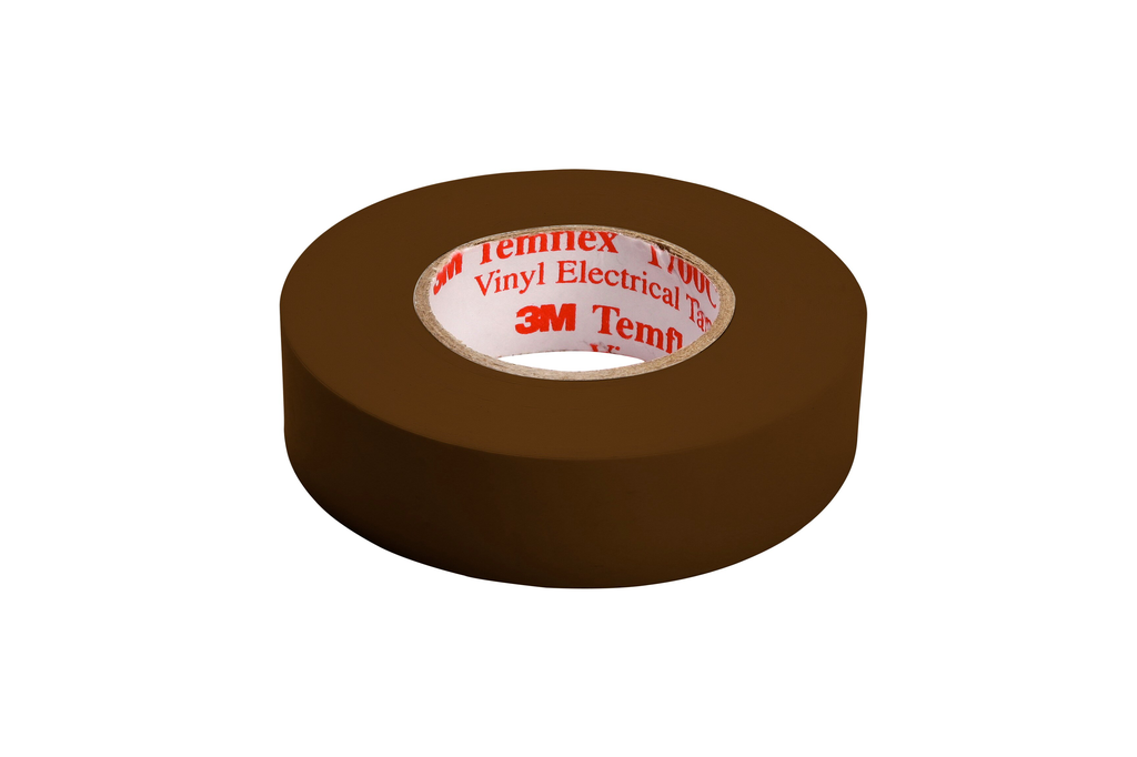 Mayer-DDS-3M™ Temflex™ Vinyl Electrical Tape 1700C, 3/4 in x 66 ft, 1-1/2 in Core, Brown, 10 rolls/carton, 100 rolls/Case-1