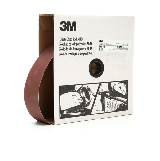 3Mâ„¢ Utility Cloth Roll 314D, P320 J-weight, 2 in x 50 yd, 5 ea/Case