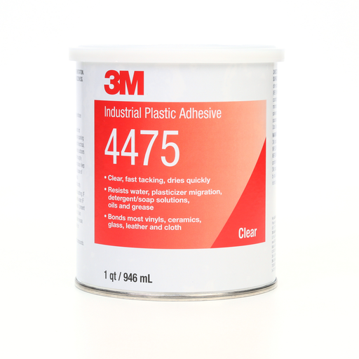 3Mâ„¢ Industrial Plastic Adhesive 4475, Clear, 1 Quart Can, 12/case