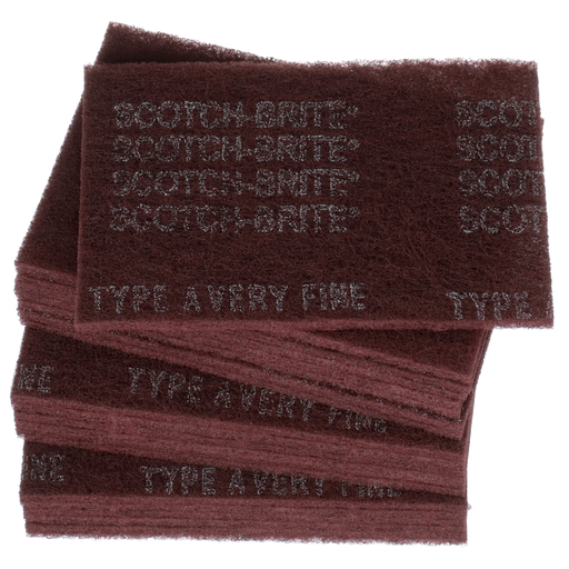 Scotch-Briteâ„¢ Hand Pad 7447, HP-HP, A/O Very Fine, Maroon, 6 in x 9 in, 20/Inner, 60 ea/Case