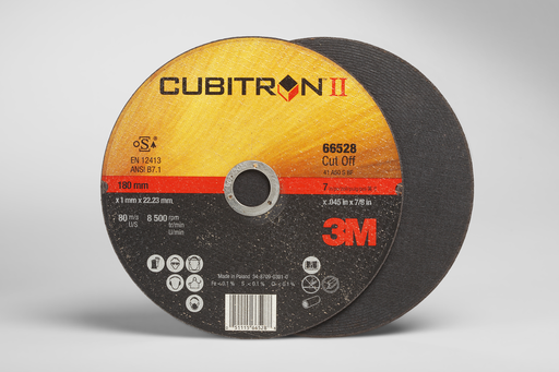 3Mâ„¢ Cubitronâ„¢ II Cut-Off Wheel, 66528, T1, 7 in x .045 in x 7/8 in, 25 per inner, 50 per case