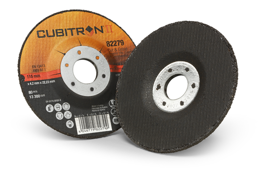 3M Cubitron II Cut and Grind Wheel, 82279, 36, T27, 115 mm x 4.2 mm x 22.23 mm, 10/Inner, 20 ea/Case