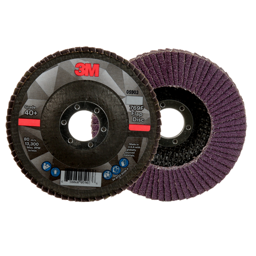 3Mâ„¢ Flap Disc 769F, 40+, T27, 4-1/2 in x 7/8 in, 10 ea/Case
