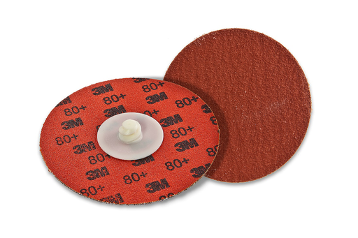 3M Cubitron II Roloc Durable Edge Disc 984F, 80+, YF-weight, TR, Maroon, 3 in, Die R300V, 50/Carton, 200 ea/Case
