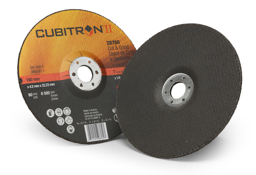 3M Cubitron II Cut and Grind Wheel, 28760, T27, 7 in x 1/8 in x 7/8 in, 10/Carton, 20 ea/Case