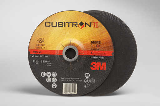 3M Cubitron II Cut-Off Wheel, 66543, T27, 7 in x .09 in x 7/8 in, 25/Carton, 50 ea/Case
