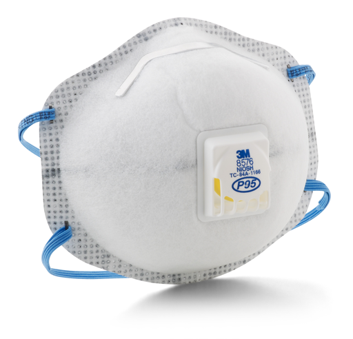 3M Particulate Respirator 8576, P95, with Nuisance Level Acid Gas Relief, 80 ea/Case