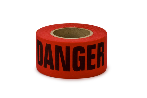 Scotch Barricade Tape 331, DANGER, 3 in x 1000 ft, Red, 8 rolls/Case