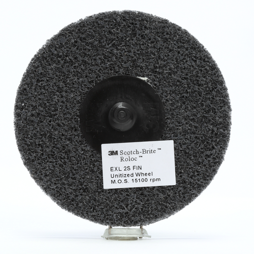 Scotch-Brite Roloc EXL Unitized Wheel, XL-UR, 2S Fine, TR, 2 in x NH, 15/Carton, 60 ea/Case