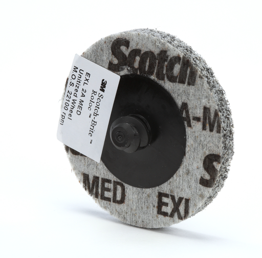 Scotch-Brite Roloc EXL Unitized Wheel, XL-UR, 2A Medium, TR, 2 in, 15/Carton, 60 ea/Case