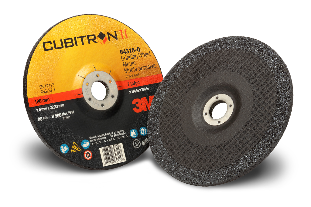 3M Cubitron II Depressed Center Grinding Wheel, 64315, T27, 7 in x 1/4