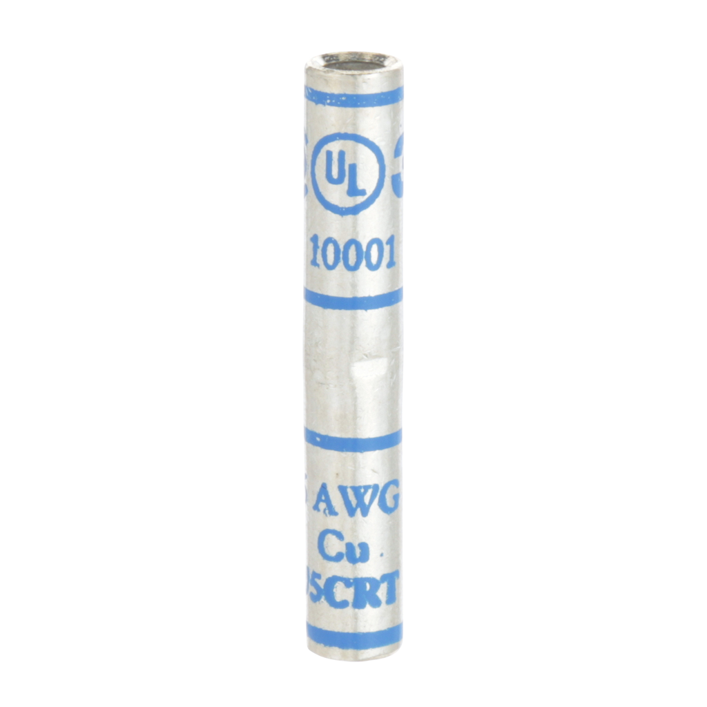 Product image for 3M 10001 Scotchlok™ Copper Standard Barrel Connector, up to 35 kV, 6 AWG, Blue, 50/Case (7000031368)