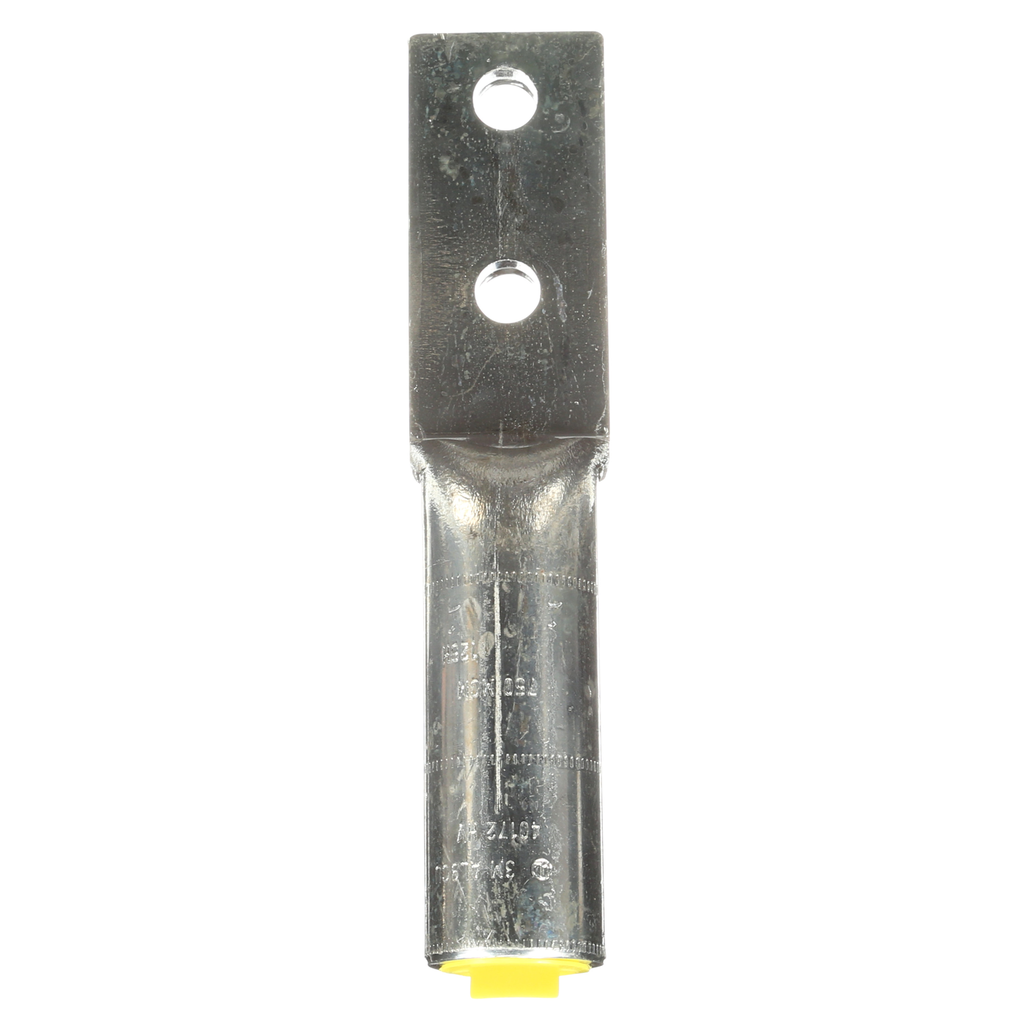 Product image for 3M 13707 Scotchlok Aluminum Two Hole Lug 40172, up to 35 kV, 750 kcmil, Yellow (7000149312)