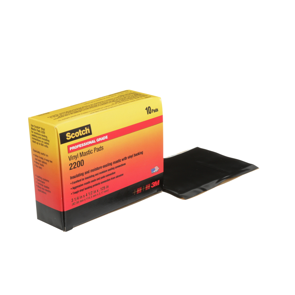 Product image for 3M 2200 3-1/4* x 4-1/2* Scotch® Vinyl Mastic Pad, Black (7000057773)