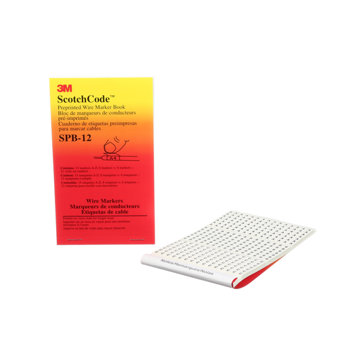 Product image for 3M Electrical SPB-12 A to Z + - _ Legend Pre-Printed Write-On Wire Marker Book