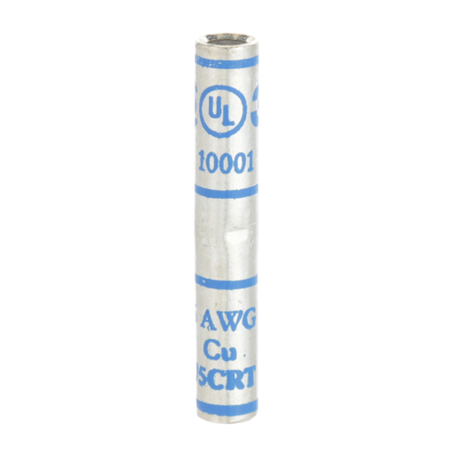 Product image for 3M 10001 Scotchlok™ Copper Standard Barrel Connector, up to 35 kV, 6 AWG, Blue, 50/Case (7000031368)