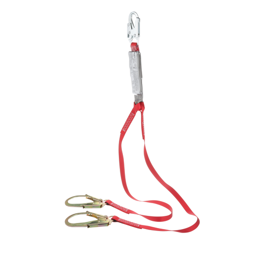 Product image for Capital Safety 1340180 Protecta Pro 6 Foot 100 % Tie Off Shock Absorbing Lanyard with 2-1/4 Inch Rebar Hook on Leg End