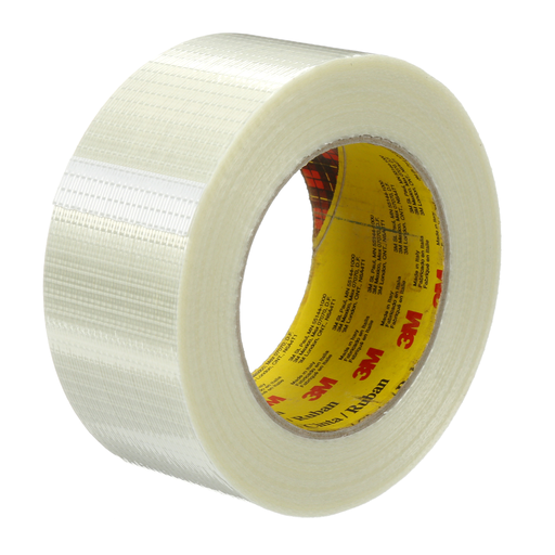 Product image for 3M 88228 Scotch(R) Bi-Directional Filament Tape 8959 Transparent, 50 mm x 50 m, 18 per case