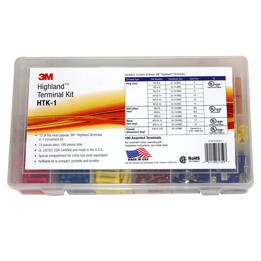 3M Industrial Safety HTK-1 Highland 180-Piece Terminal Kit