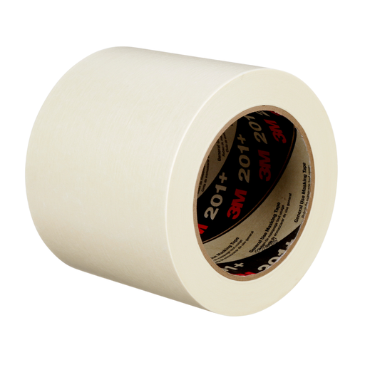 3M™ General Use Masking Tape 201+, Tan, 96 mm x 55 m, 4.4 mil, 8 Roll/Case