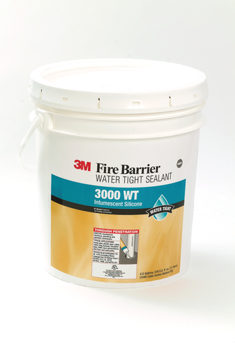 Product image for 3M 3000WT-4.5gal Fire Barrier Water Tight Sealant, 4.5-Gallon Pail, Gray (7000006306)