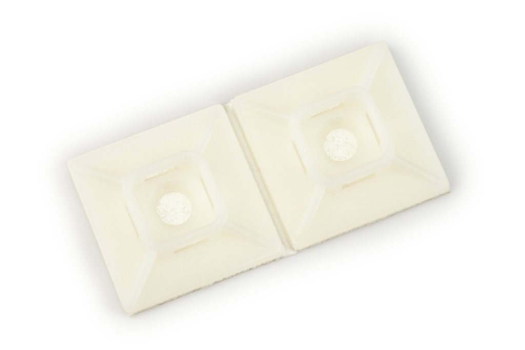 Mayer-DDS-3M™ Cable Tie Mounting Base CTB1X1NTA-C, 4-way Adhesive Mount, 500/Case-1