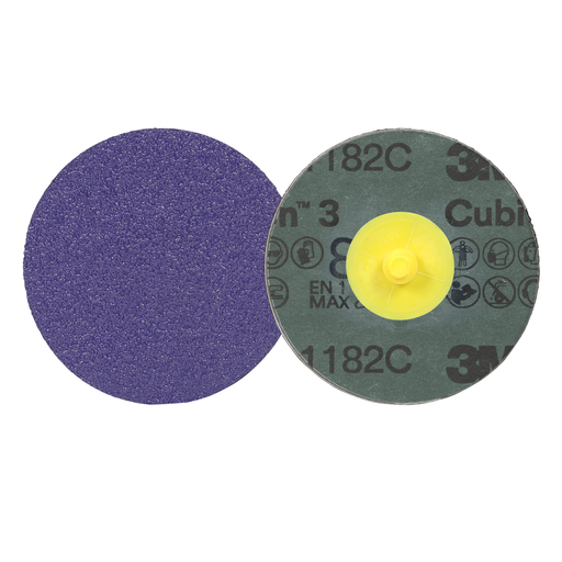 3M™ Cubitron™ 3 Roloc™ Fibre Disc 1182C, 80+, TR, Purple, 2 in, Die R200P, 50/Carton, 200 ea/Case