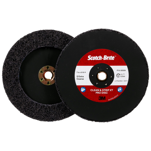 Scotch-Briteâ„¢ Clean and Strip XT Pro TN Quick Change Disc, XO-DN, SiC Extra Coarse, Purple, 7 in x 5/8 in-11, 5 ea/Case
