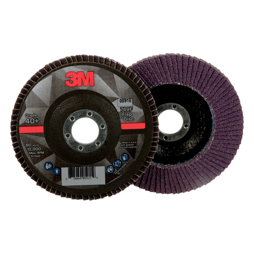 3M™ Flap Disc 769F, 40+, T27, 5 in x 7/8 in, 10 ea/Case