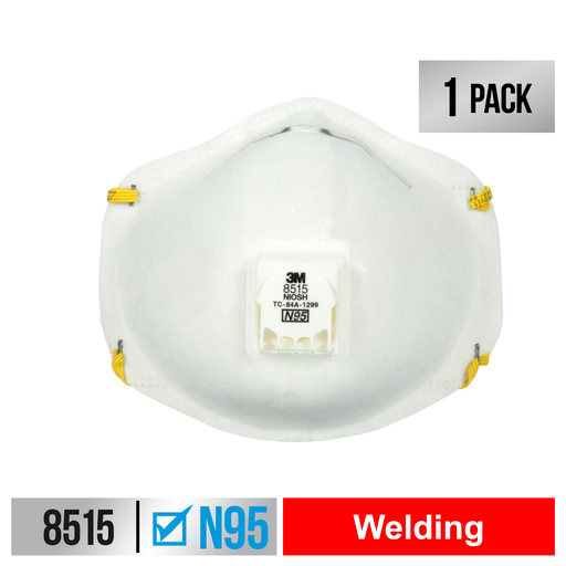 3Mâ„¢ Welding Valved Respirator 8515HA1-A-PS 1 ea/pk, 12 pks/cs