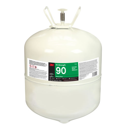 3M™ Hi-Strength 90, Cylinder Spray Adhesive, Clear, Large Cylinder (Net Wt 28.8 lb), 1 Each/Case