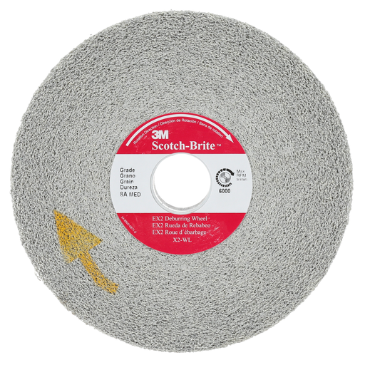 Scotch-Brite™ EX2 Deburring Wheel, X2-WL, 9S Fine, 8 in x 1 in x 3 in, 3 ea/Case