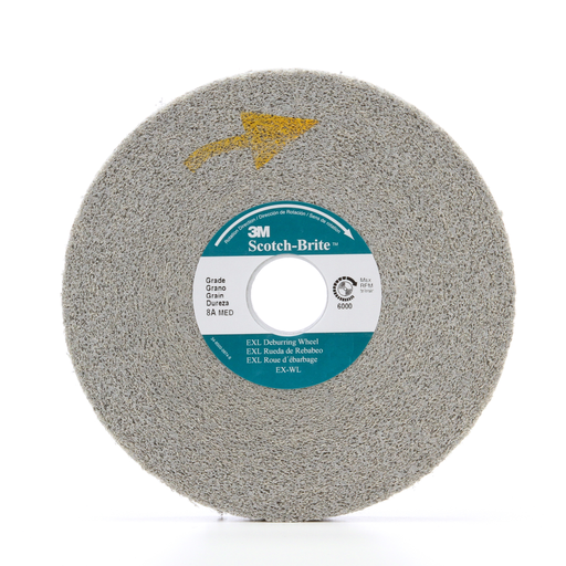 Scotch-Brite™ EXL Deburring Convolute Wheel, XL-WL, 9S Fine, 6 in x 1 in x 1 in, 3 ea/Case