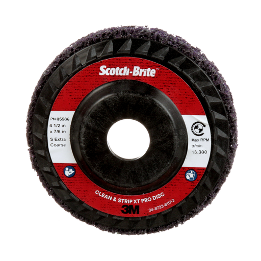 Scotch-Briteâ„¢ Clean and Strip XT Pro Disc, XO-DC, SiC Extra Coarse, Purple, 4-1/2 in x 7/8 in, Type 27, 10 ea/Case