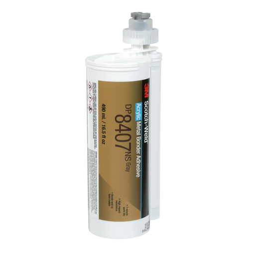 3M™ Scotch-Weld™ Metal Bonder Acrylic Adhesive DP8407NS, Gray, 490 mL Duo-Pak, 6/Case