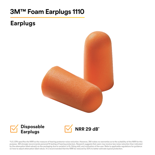 Mayer-DDS-3M™ Foam Earplugs 1100, Uncorded, 1000 Pair/Case-2