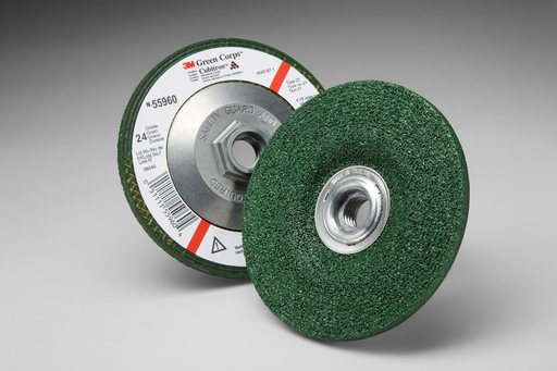 3M™ Green Corps™ Depressed Center Wheel, 24, 4-1/2 in x 1/4 in x 5/8 in-11 Internal, 10/Carton, 40 ea/Case