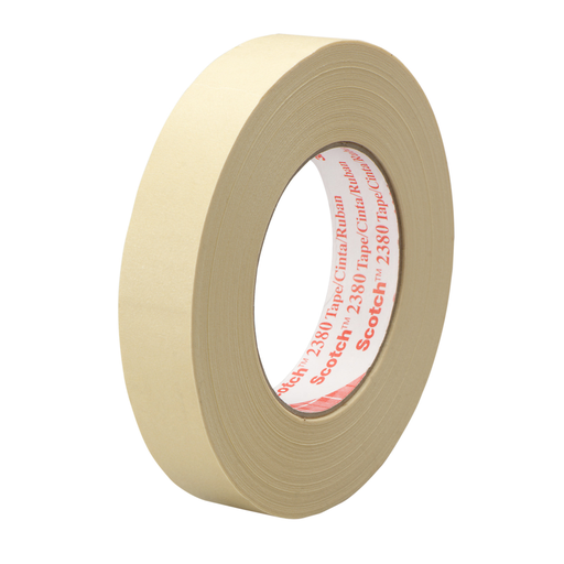 3Mâ„¢ Performance Masking Tape 2380, Tan, 24 mm x 55 m, 7.2 mil, 36 Rolls/Case