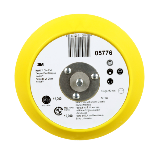 3M™ Hookit™ Abrasive Disc Pad 05776, 6 in, 10 Disc Pads/Case