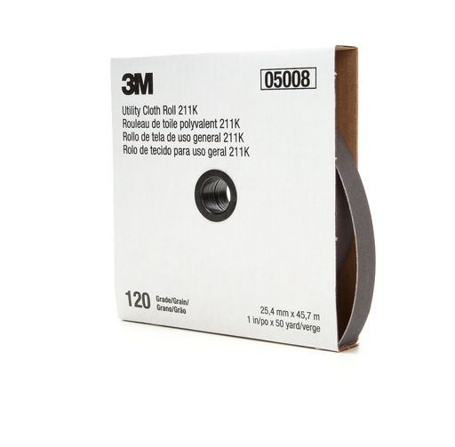 3Mâ„¢ Utility Cloth Roll 211K, 120 J-weight, 1 in x 50 yd, Full-flex, 5 ea/Case