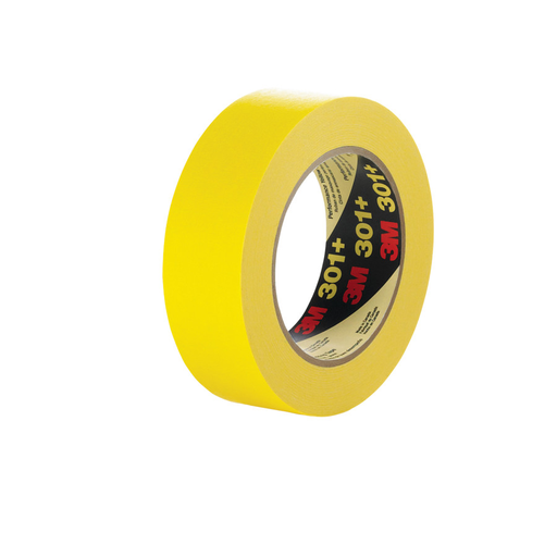 3M™ Performance Yellow Masking Tape 301+, 48 mm x 55 m, 5.4 mil, 24 Roll/Case