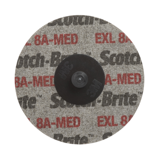 Scotch-Brite™ Roloc™ EXL Unitized Wheel, XL-UR, 8A Medium, TR, 3 in, 10/Carton, 40 ea/Case