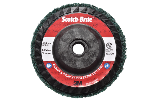 Scotch-Brite™ Clean and Strip XT Pro Extra Cut Disc, XC-DC, A/O XCRS, Green, 4-1/2 in x 5/8 in-11, T27, 10 ea/Case, Trial Pack
