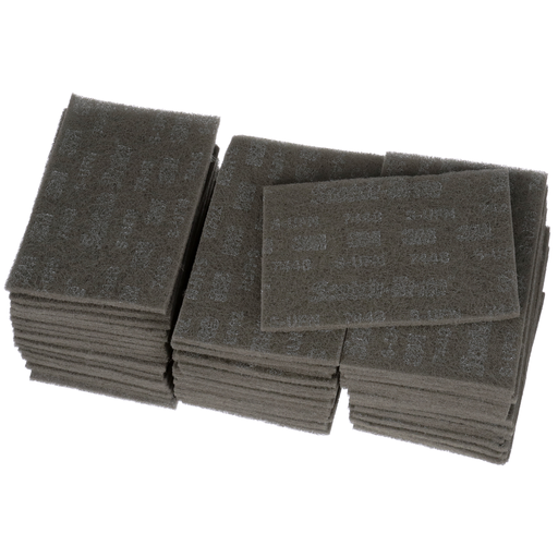 Scotch-Brite™ Hand Pad 7448B, HP-HP, SiC Ultra Fine, Gray, 6 in x 9 in, 60 ea/Case, Bulk